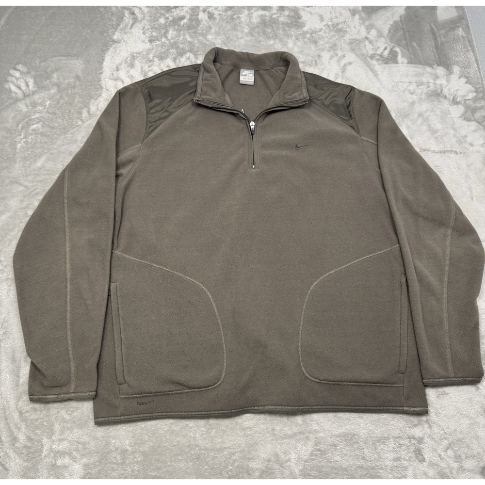 Vintage Nike Fleece Pullover Mens 2XL XXL 1/4 Zip Sweatshirt Thermal 90s Y2K